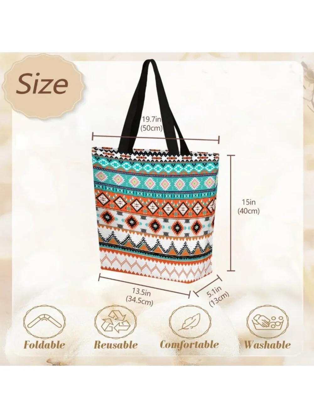 Stylish Canvas Tote Bag for Women - Casual Grocery Shopping & Everyday Use
